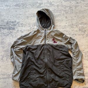 Ole Miss - Under Armour Gray Windbreaker Lightweight Hooded Jacket